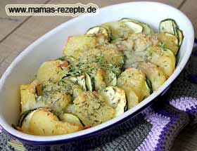 Kartoffel-Zucchini überbacken